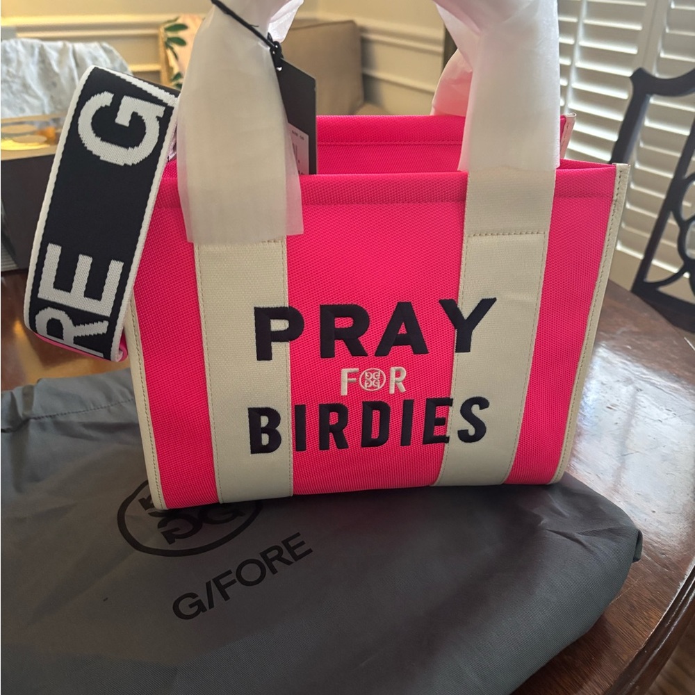 G/FORE PRAY FOR BIRDIES CANVAS SQUARE BAG